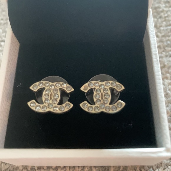 Authentic Chanel diamond earrings